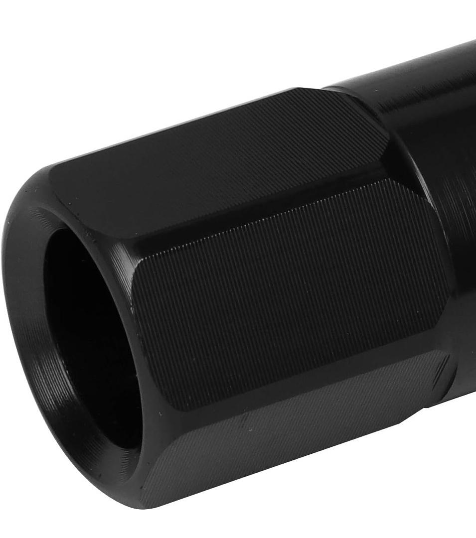 BLACK 7075 ALUMINUM M12X1.5 20PCS L: 60MM OPEN END LUG NUT W/SOCKET ADAPTER