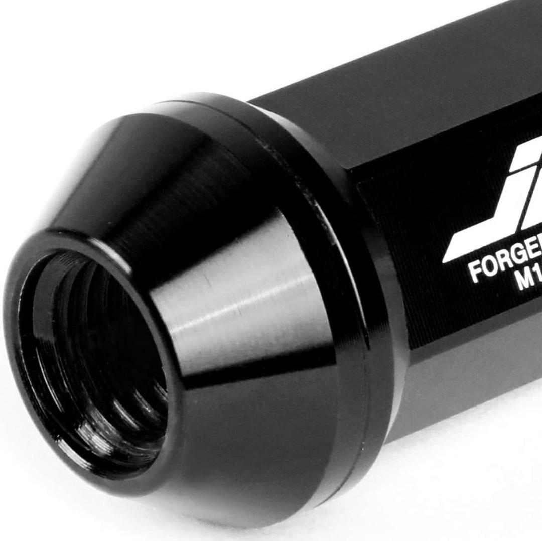 7075 ALUMINUM BLACK M12 X 1.5 20PCS L: 50MM CLOSE-END LUG NUT W/ADAPTER