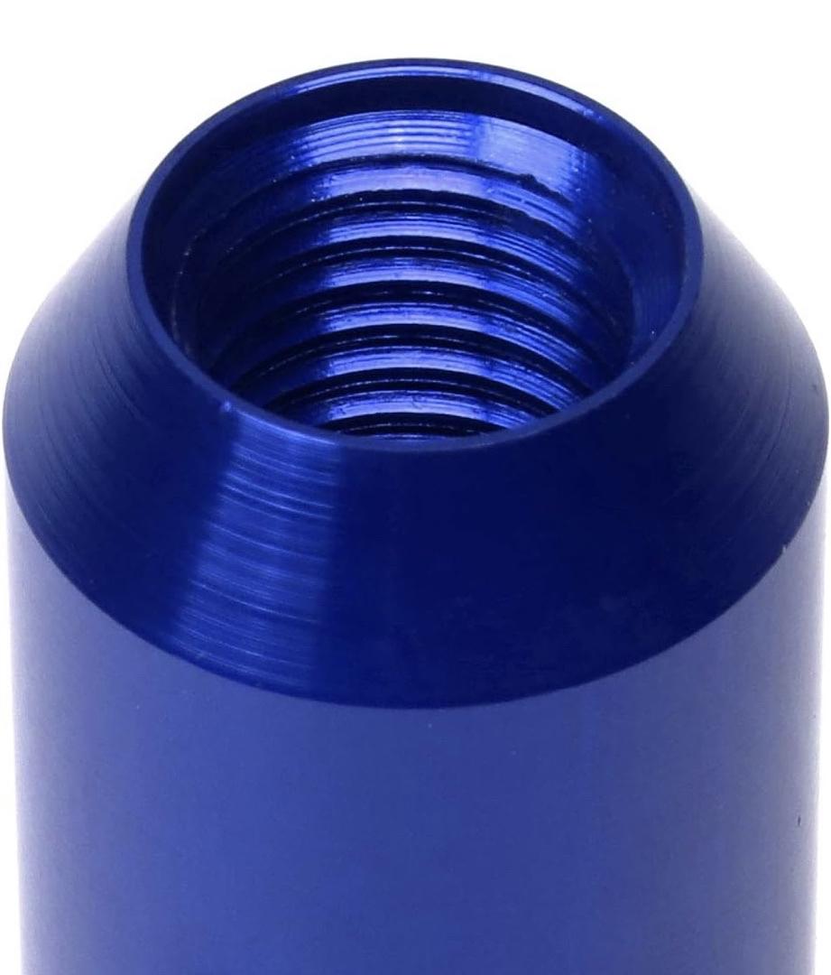 7075 ALUMINUM BLUE M12 X 1.5 20PCS L: 60MM OPEN END LUG NUT KIT W/SOCKET ADAPTER