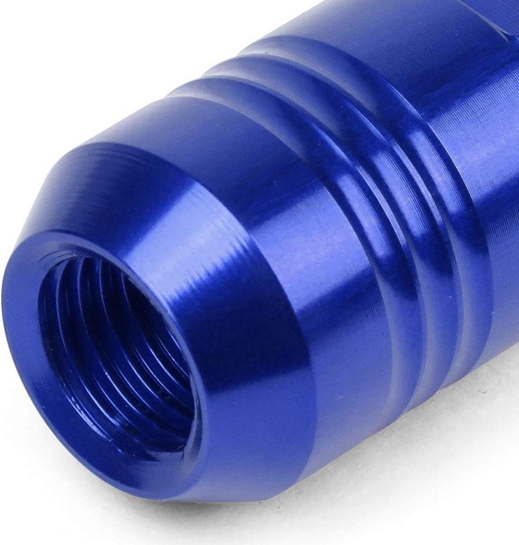 7075 ALUMINUM BLUE M12 X 1.5 20PCS L: 50MM CLOSE END LUG NUT W/SOCKET ADAPTER
