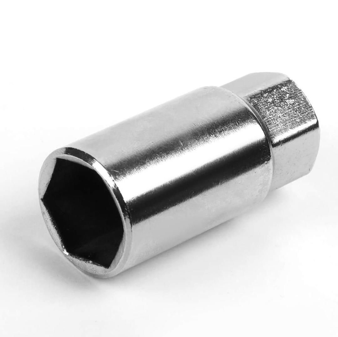 7075 ALUMINUM BLUE M12 X 1.5 20PCS L: 50MM CLOSE END LUG NUT W/SOCKET ADAPTER