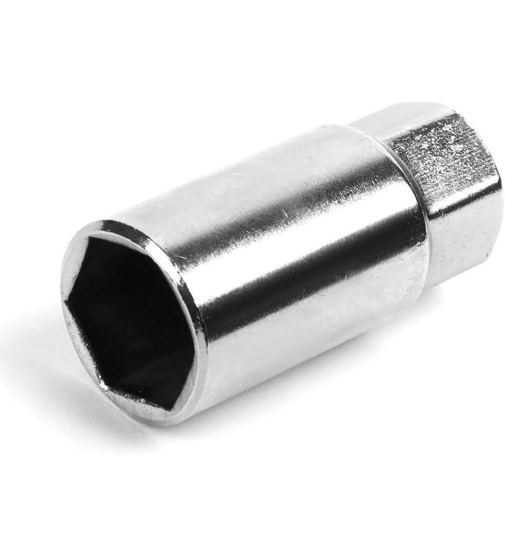 20PCS M12 X 1.25 7075-T6 ALUMINUM 123MM SPIKED CAP LUG NUT W/SOCKET ADAPTER (BLUE)