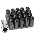 20PCS CLOSED END DESIGN M12 X 1.25 ALUMINUM ALLOY WHEEL LUG NUTS + DEEP DRIVE EXTENSION ADAPTER, 20MM OD/50MM HEIGHT (GUN METAL)