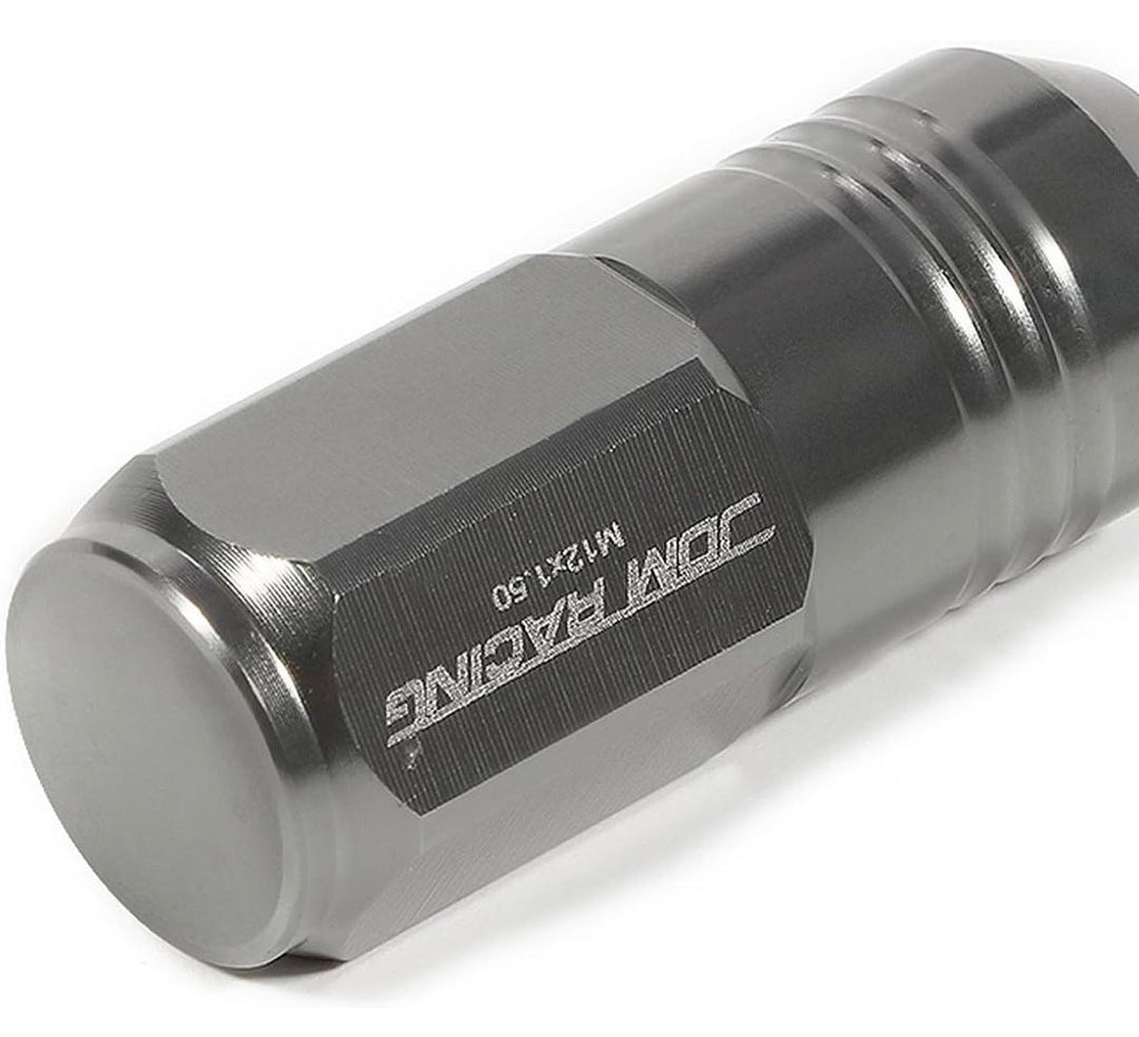 20PCS CLOSED END DESIGN M12 X 1.25 ALUMINUM ALLOY WHEEL LUG NUTS + DEEP DRIVE EXTENSION ADAPTER, 20MM OD/50MM HEIGHT (GUN METAL)