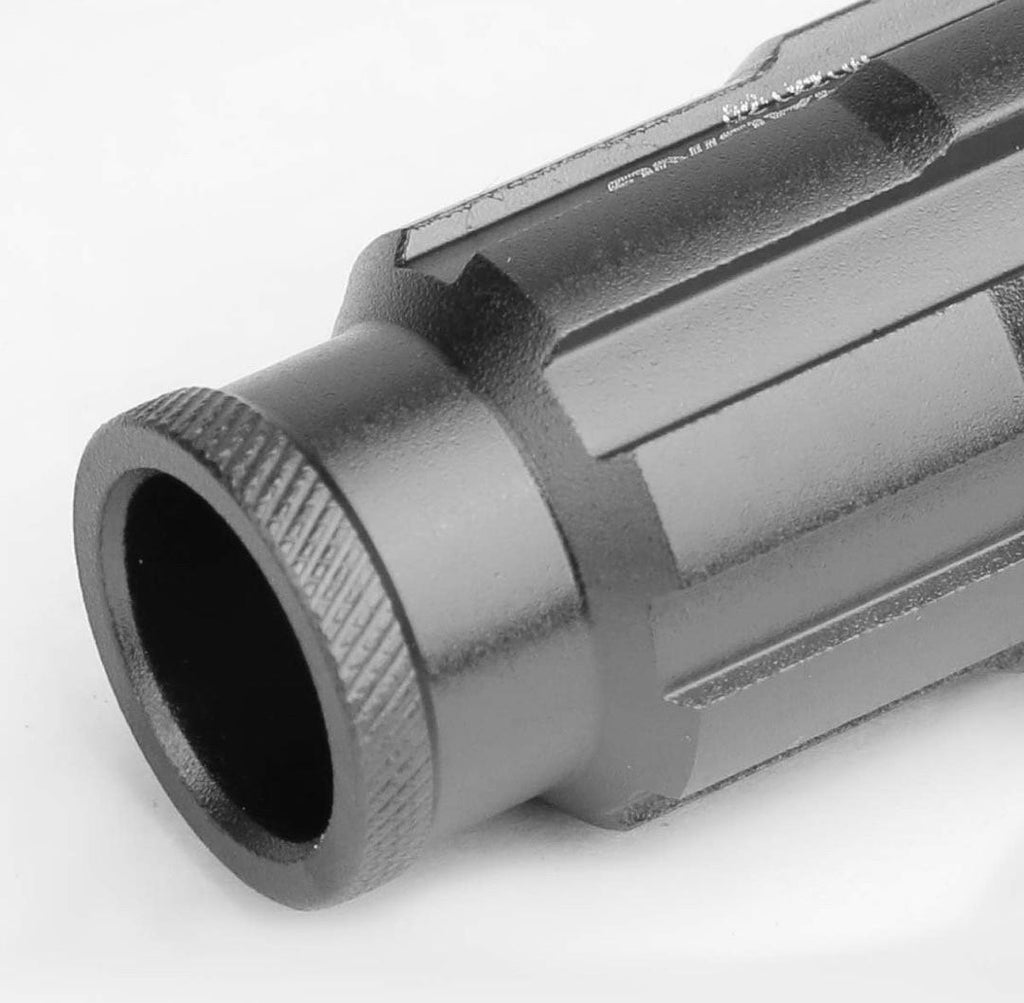 20PCS M12 X 1.5 OPEN END STYLE WHEEL LUG NUTS W/DEEP DRIVE EXTENSION ADAPTER, 24MM OD/50MM H, GUN METAL