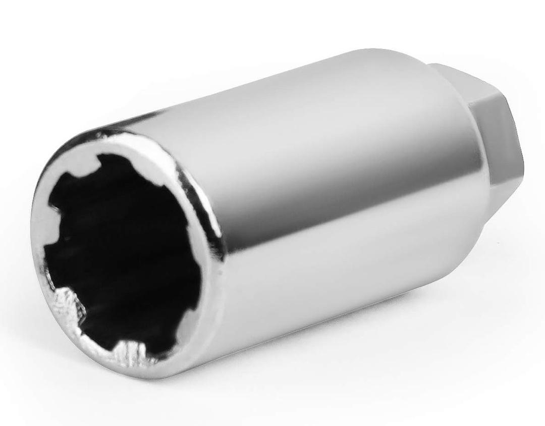 20PCS M12 X 1.5 OPEN END STYLE WHEEL LUG NUTS W/DEEP DRIVE EXTENSION ADAPTER, 24MM OD/50MM H, GUN METAL