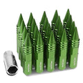 20PCS OPEN/CLOSED END STYLE M12 X 1.5 20MM OD/107MM HEIGHT WHEEL LUG NUTS W/DEEP DRIVE EXTENSION, GREEN