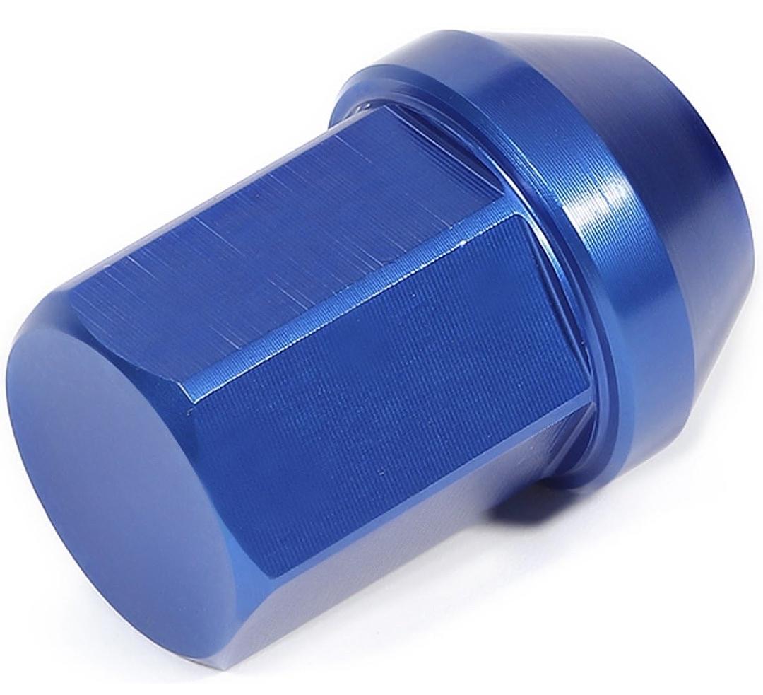 20PCS M12 X 1.5 25MMOD/35MM HEIGHT CLOSE END LUG NUTS W/DEEP DRIVE EXTENSION ADAPTER, BLUE