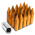 20PCS M12 X 1.5 OPEN/CLOSED END WHEEL LUG NUTS W/DEEP DRIVE EXTENSION, 20MM OD/90MM H, ORANGE