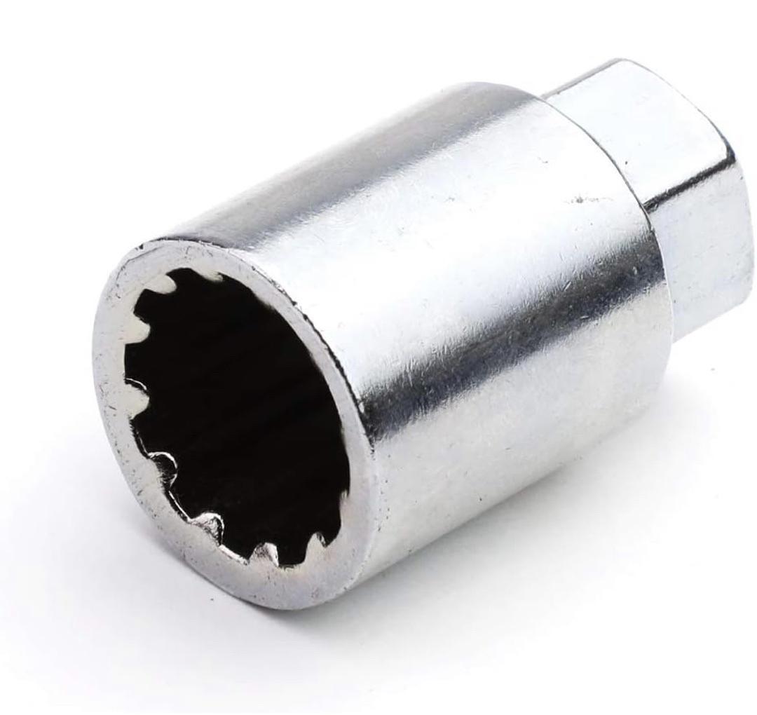 16PCS M12 X 1.5 OPEN END 20MM OD/ 60MM HEIGHT ALUMINUM ALLOY LUG NUTS + 4PCS LOCK NUT + 1PC KEY, SILVER