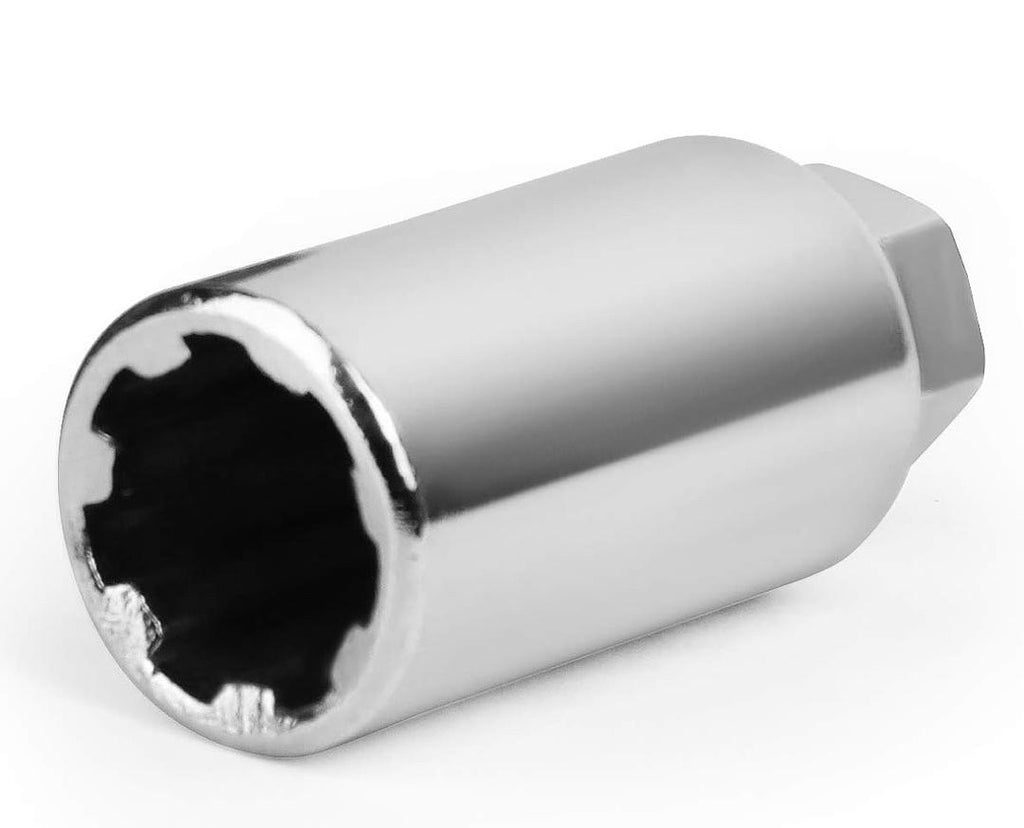 20PCS M12 X 1.5 OPEN END STYLE WHEEL LUG NUTS W/DEEP DRIVE EXTENSION ADAPTER, 24MM OD/50MM H, PURPLE