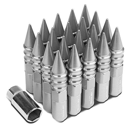 20PCS M12 X 1.5 OPEN/CLOSED END WHEEL LUG NUTS +1 X DEEP DRIVE EXTENSION, 20MM OD/123MM H, SILVER