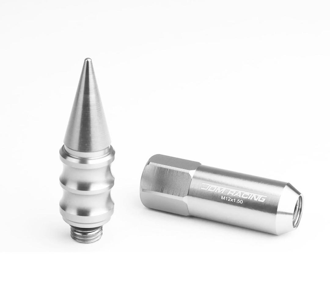 20PCS M12 X 1.5 OPEN/CLOSED END WHEEL LUG NUTS +1 X DEEP DRIVE EXTENSION, 20MM OD/123MM H, SILVER