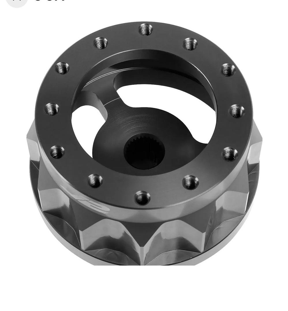 ALUMINUM BLACK GEAR STYLE 6-BOLT STEERING WHEEL HUB ADAPTER FOR 90-93 INTEGRA