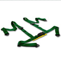 2-INCH NYLON STRAP 4 POINT SHOULDER BUCKLE HARNESS BAR GREEN RACING SEAT BELT