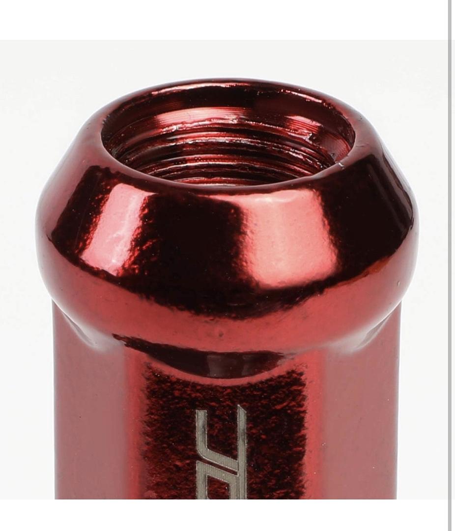 24PCS M14 X 1.5 23MM OD/112MM HEIGHT CLOSE END LUG NUTS + ADAPTER, RED