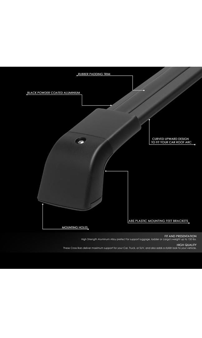 08-16 NISSAN X-TRAIL, BLACK PAIR ALUMINUM CAR ROOF RACK CROSS BARS