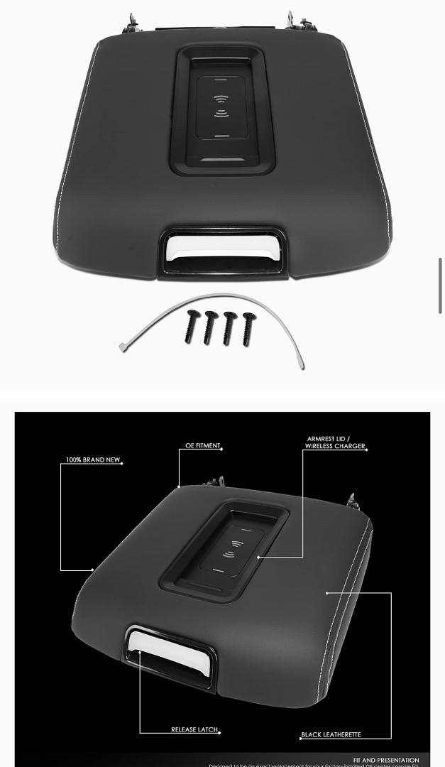 15-20 CHEVY SUBURBAN / GMC YUKON XL CENTER CONSOLE LID W/WIRELESS CHARGER