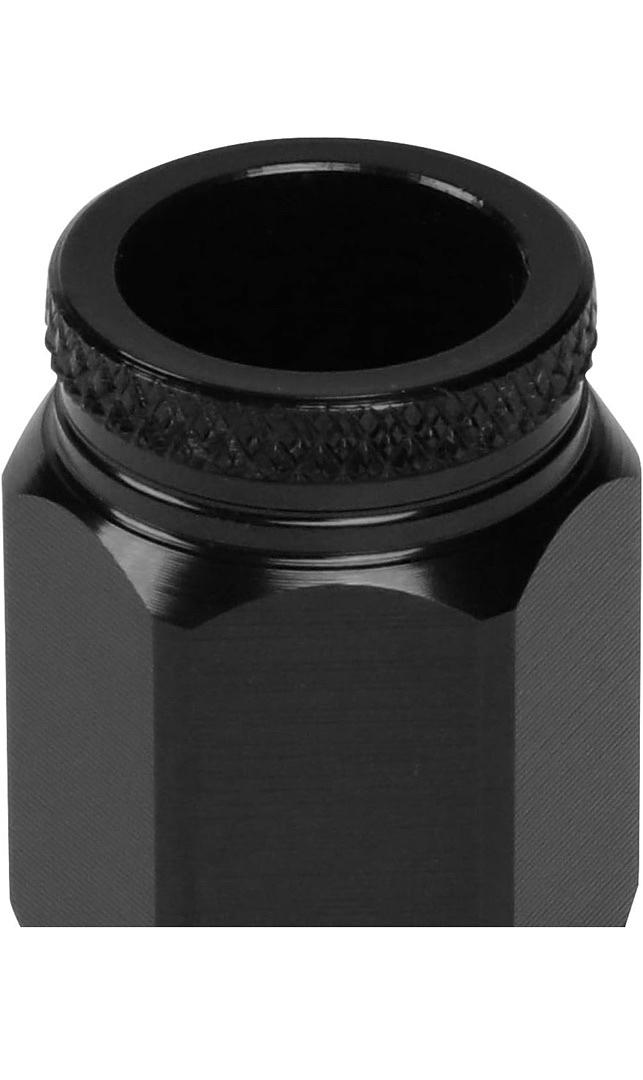 7075 ALUMINUM M12 X 1.25 16 PCS OPEN END LUG NUT 4 PCS LOCK W/KEY BLACK FIT VEHICLES WITH 4 OR 5 LUG M12X1.25 THREADS