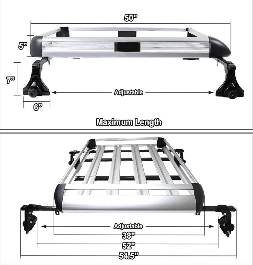 CARGO ROOF RACK CROSS BAR+CARRIER BASKET 50" X 38"