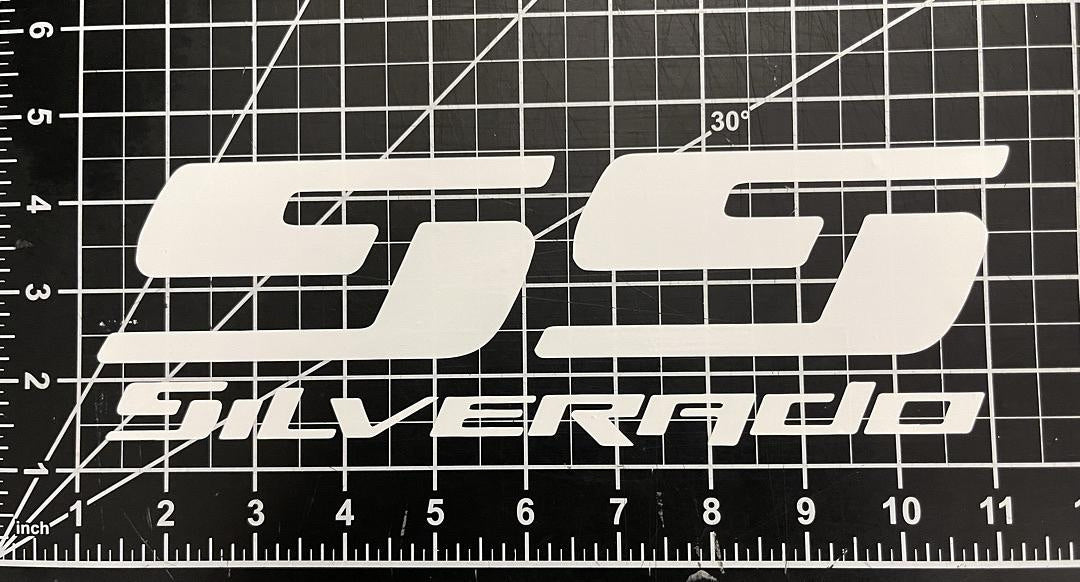 Silverado White SS Vinyl Sticker