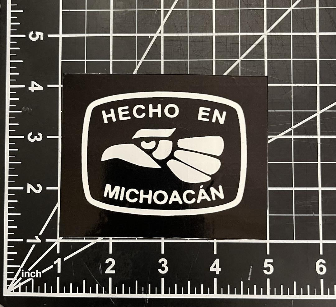 Hecho En Mexico Black Printed Adhesive Vinyl Sticker