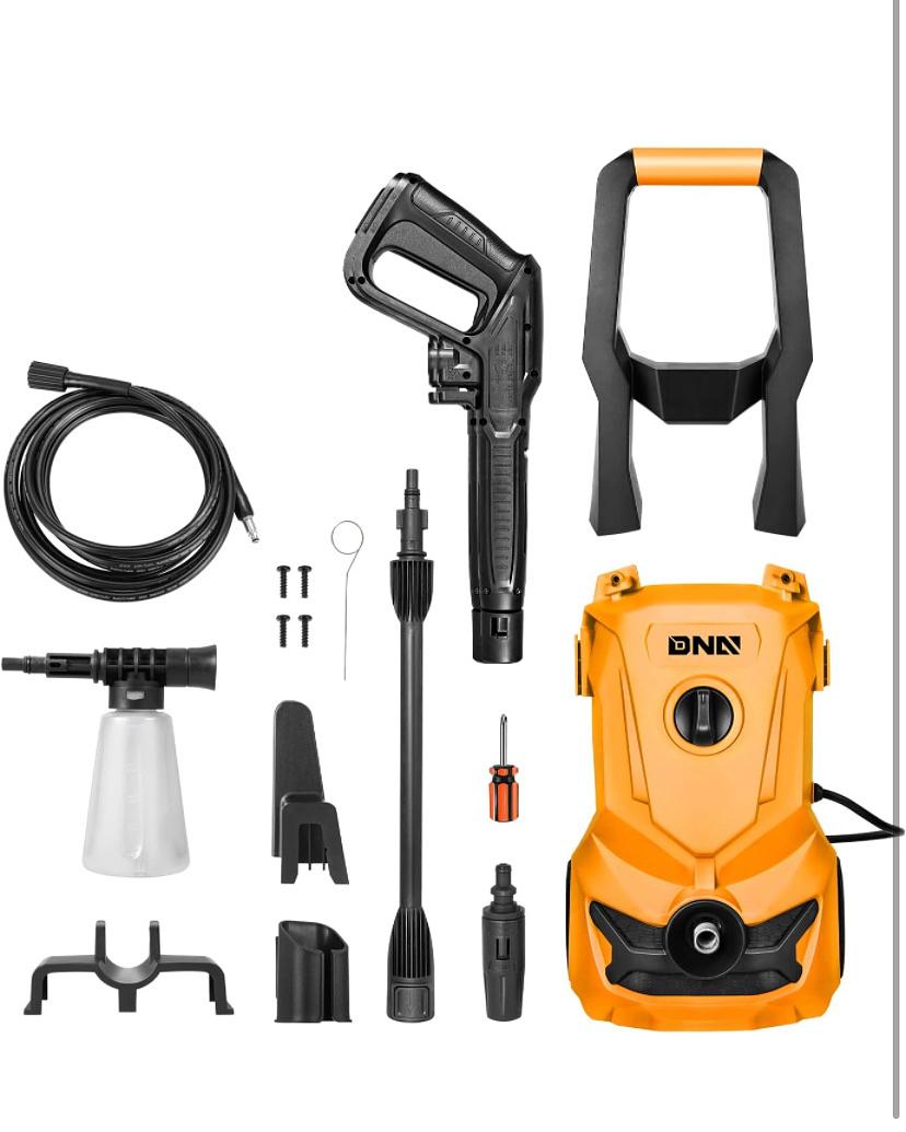 UP TO 1813 PSI 1.45 GPM 1500W ELECTRIC PRESSURE WASHER CAR WASH MACHINE WITH ADJUSTABLE NOZZLE SPRAY SOAP BOTTLE, FOR YARD CAR DRIVEWAY PATIO DECK CLEANING (ORANGE)