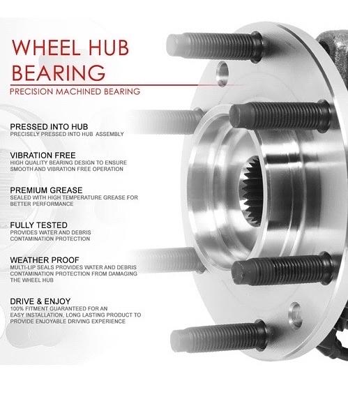 2005-2021 TACOMA / 2007-2014 FJ CRUISER / 2003-2022 4RUNNER RWD FRONT WHEEL BEARING HUB ASSEMBLY