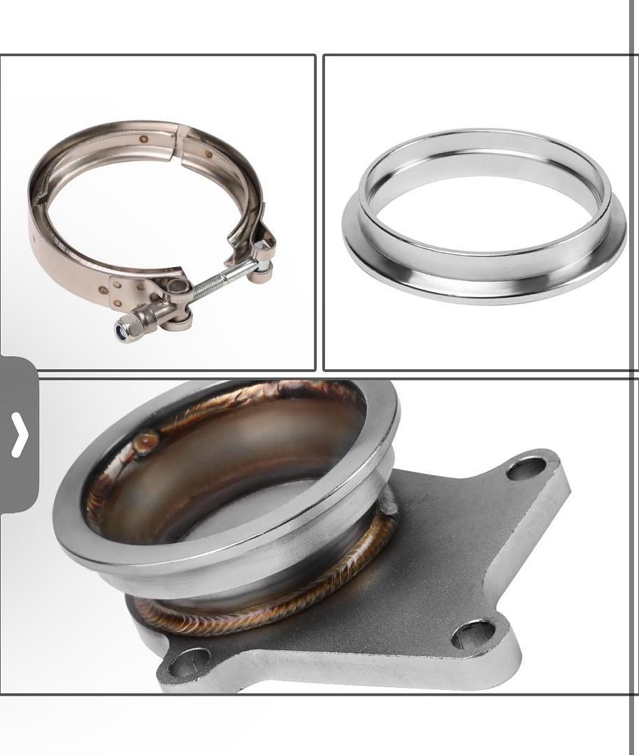 T04E T3/T4 TURBO 5-BOLT FLANGE TO 3"ID V-BAND CONVERSION ADAPTER KIT