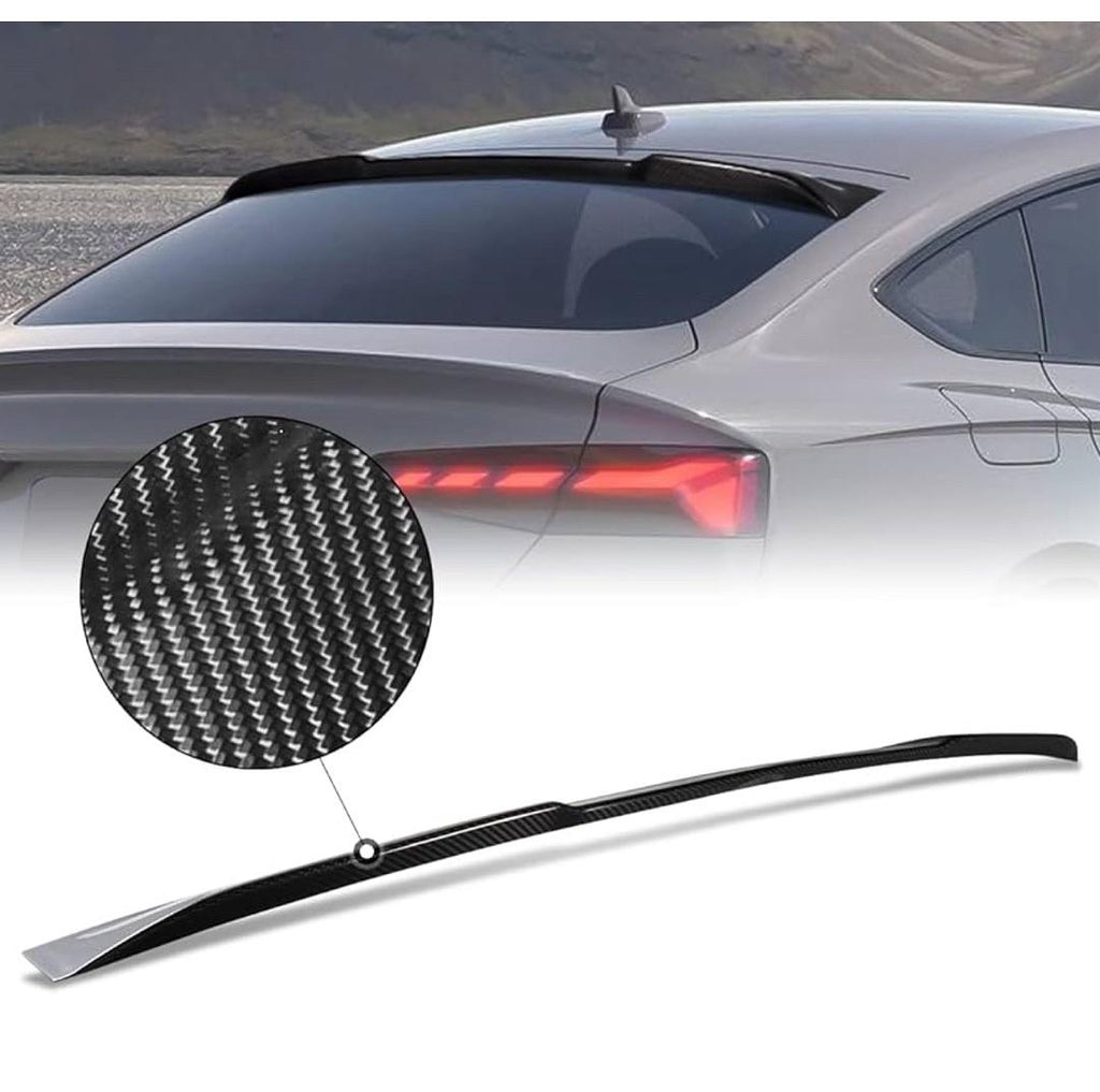 BLACK CARBON FIBER STP STYLE REAR WINDOW WINDSHIELD ROOF SPOILER COMPATIBLE WITH 2018-2021 AUDI A5 QUATTRO RS5 S5