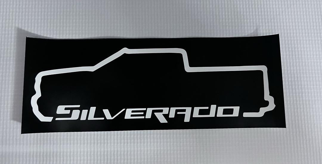 3pcs Silverado Truck Outline Vinyl Sticker