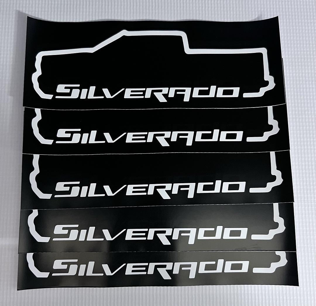3pcs Silverado Truck Outline Vinyl Sticker
