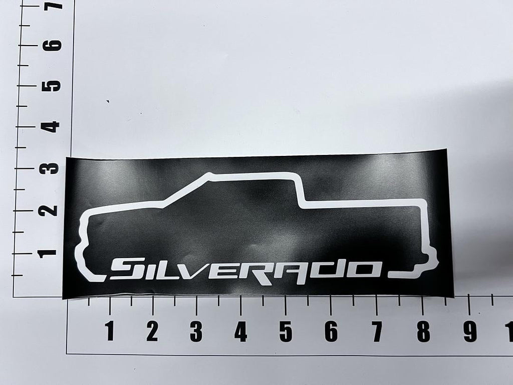 3pcs Silverado Truck Outline Vinyl Sticker