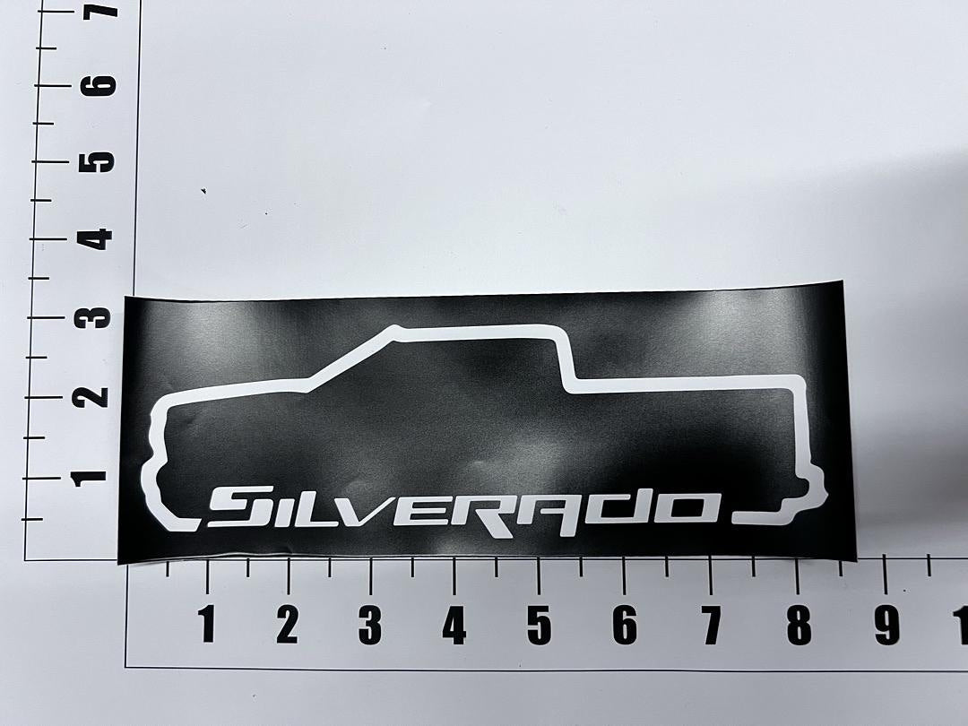 3pcs Silverado Truck Outline Vinyl Sticker