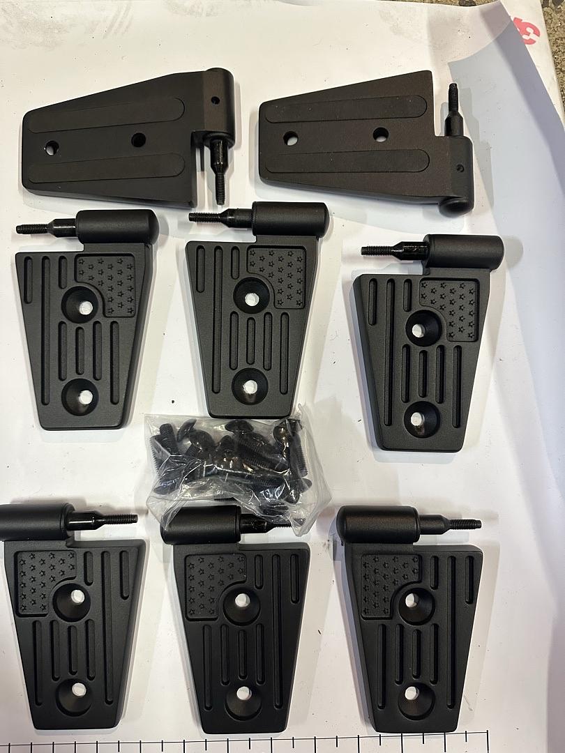 DOOR HINGE KIT 18-24 JEEP WRANGLER JL JLU & GLADIATOR JT UNLIMITED RUBICON SAHARA SPORTS ACCESSORIES ALUMINUM ALLOY , BLACK 8PC