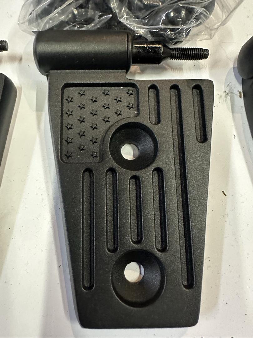 DOOR HINGE KIT 18-24 JEEP WRANGLER JL JLU & GLADIATOR JT UNLIMITED RUBICON SAHARA SPORTS ACCESSORIES ALUMINUM ALLOY , BLACK 8PC