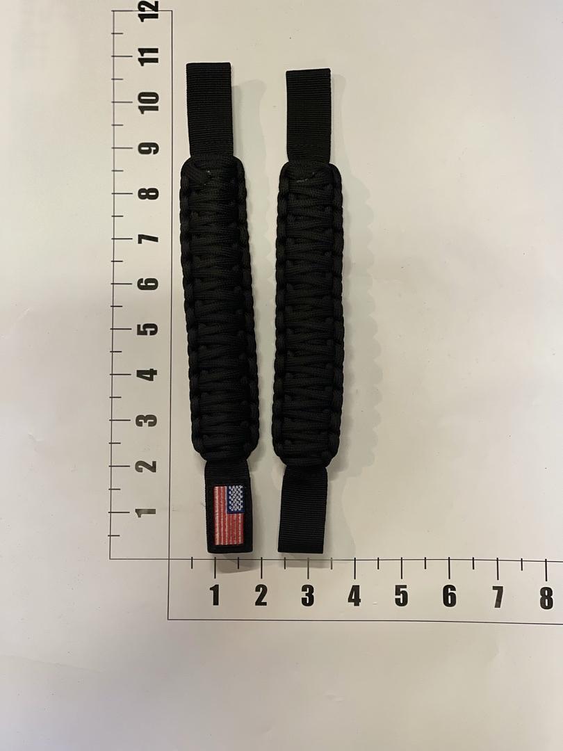 FRONT HEADREST GRAB HANDLE ATV BLACK FLAG PAIR