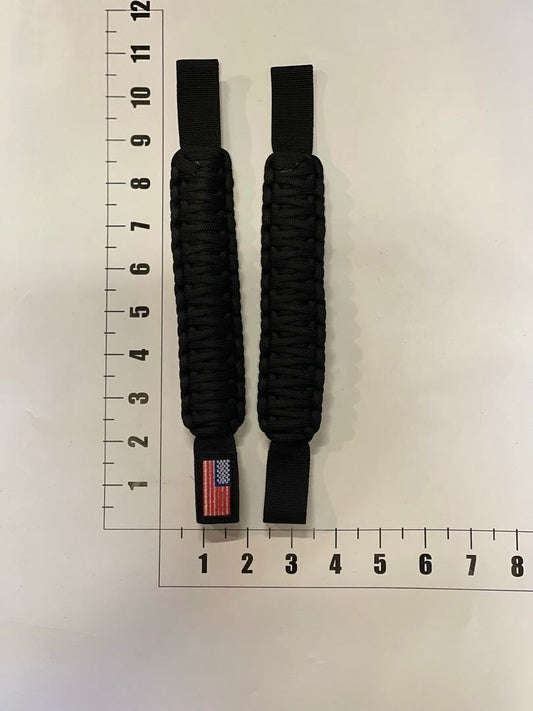 FRONT HEADREST GRAB HANDLE ATV BLACK FLAG PAIR
