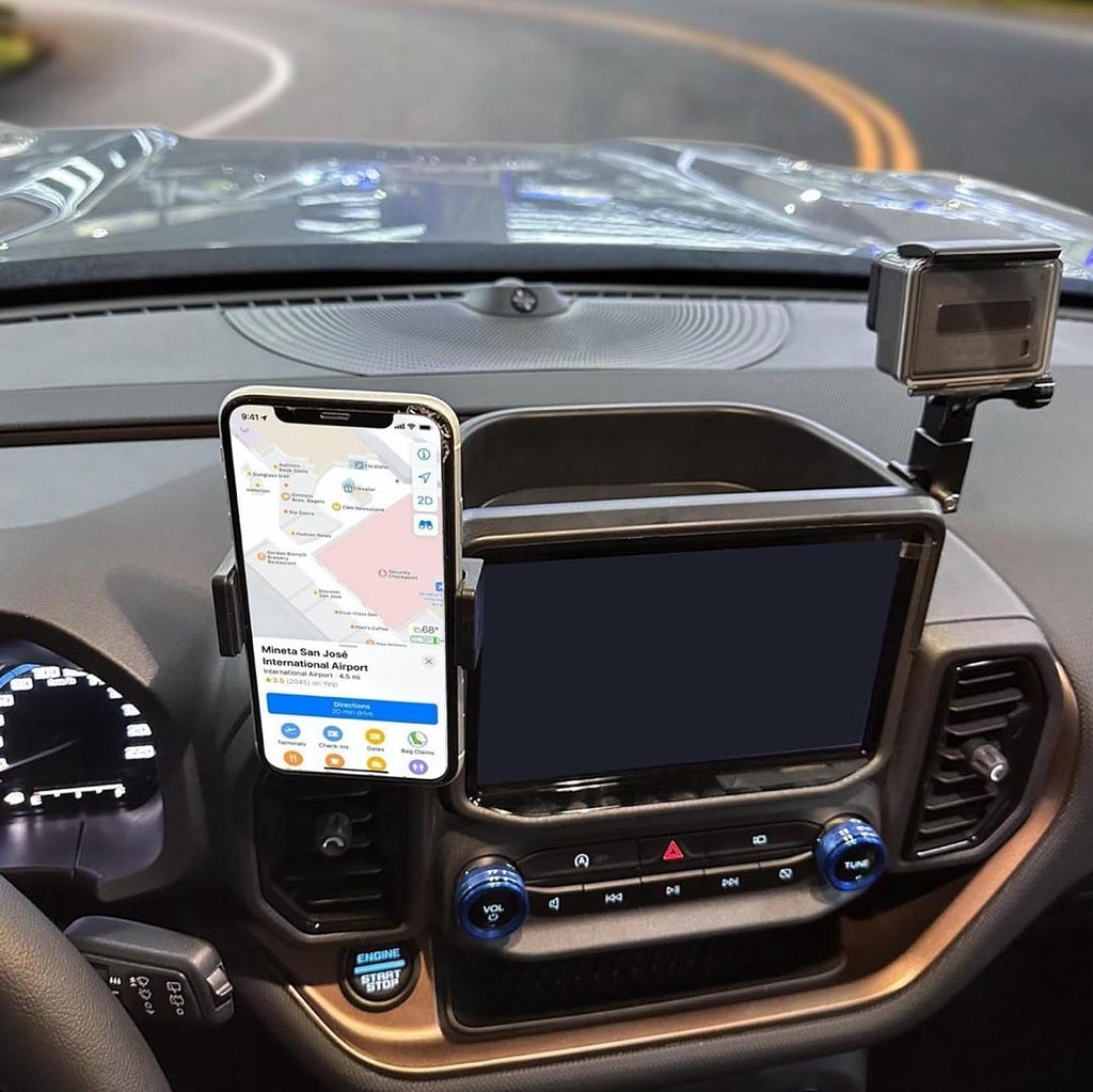 TSLX DASH CELL PHONE MOUNT HOLDER FOR 21-24 NEW FORD BRONCO SPORT INTERIOR ACCESSORIES AND GOPRO CAMARA CENTER CONSOLE ORGANIZER STORAGE TREY