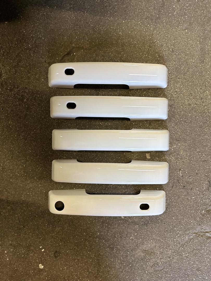 FORD BRONCO DOOR HANDLE COVERS TRIM WITH REAR DOOR TAILGATE 21-24 4DR WHITE WITH SMART HOLE