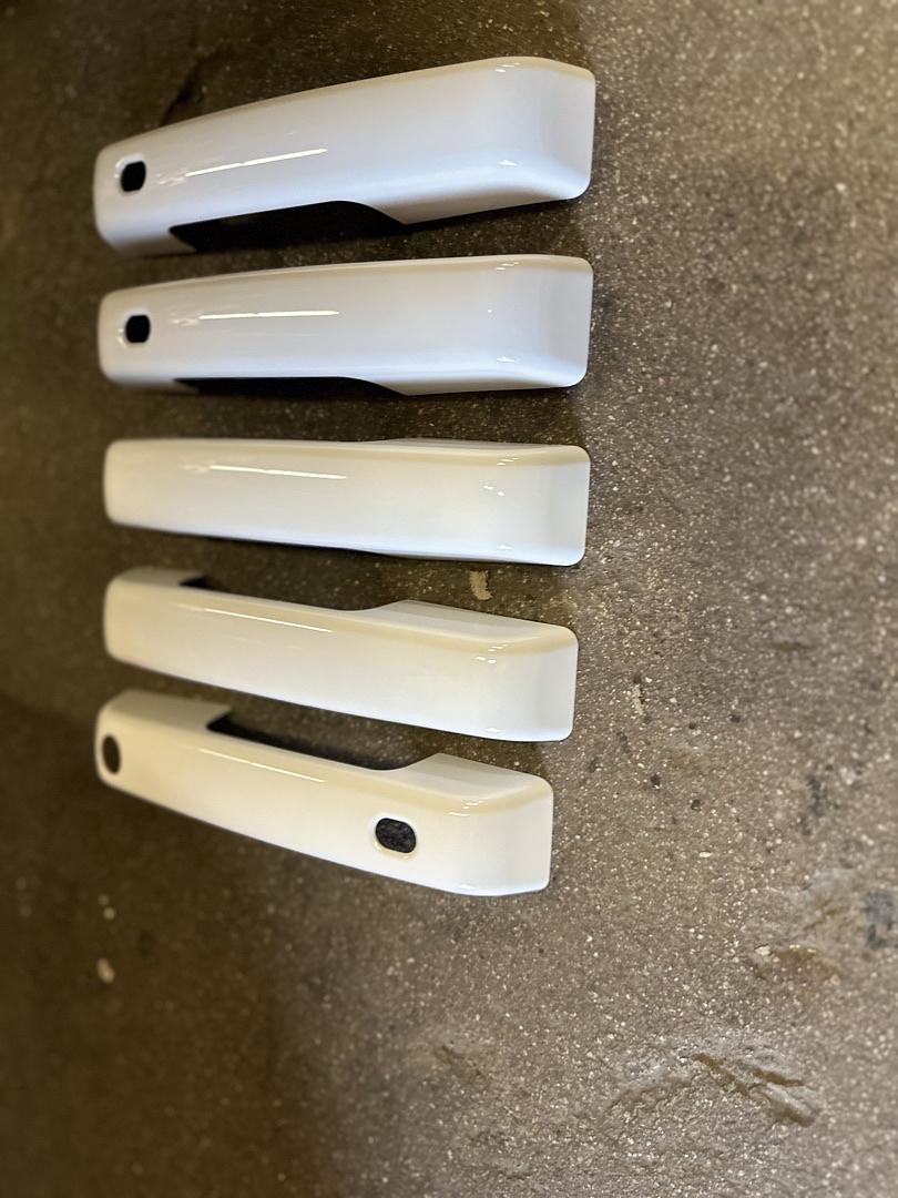 FORD BRONCO DOOR HANDLE COVERS TRIM WITH REAR DOOR TAILGATE 21-24 4DR WHITE WITH SMART HOLE