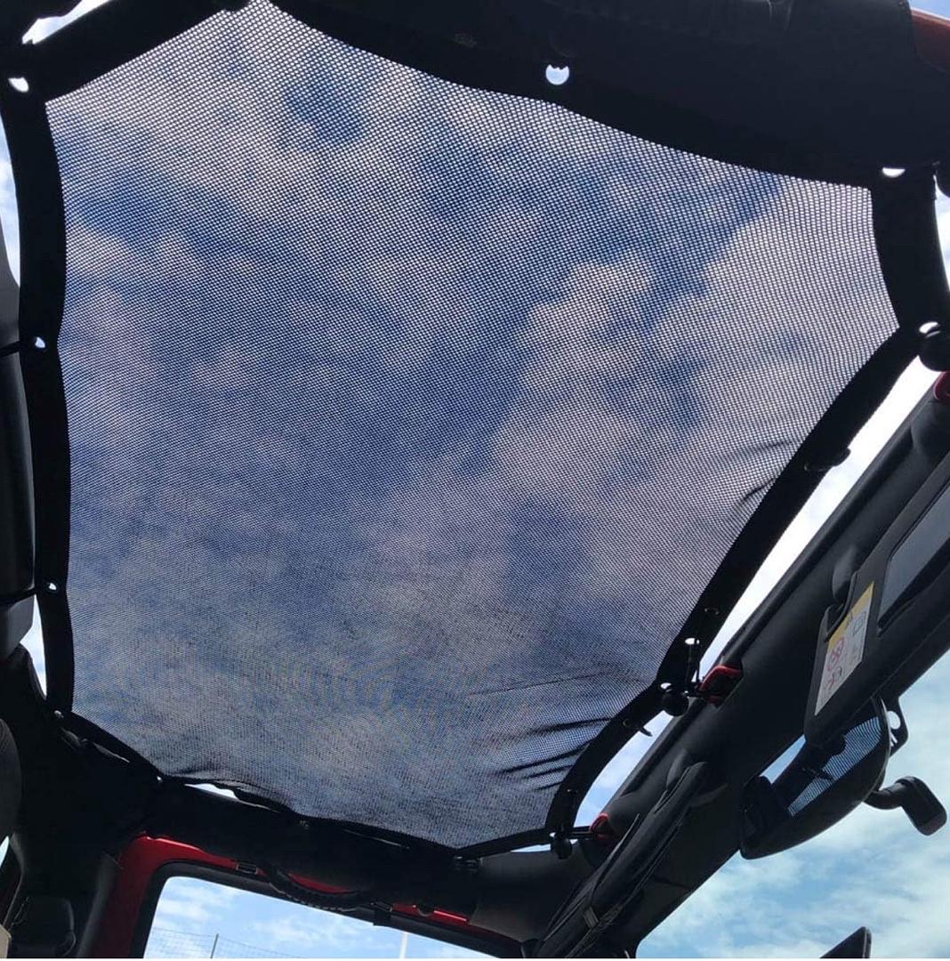 8XST - FULL MESH SUNSHADE TOP COVER , PROVIDES UV SUN PROTECTION FOR JEEP WRANGLER JK & JKU 07-17 2DR - STAR