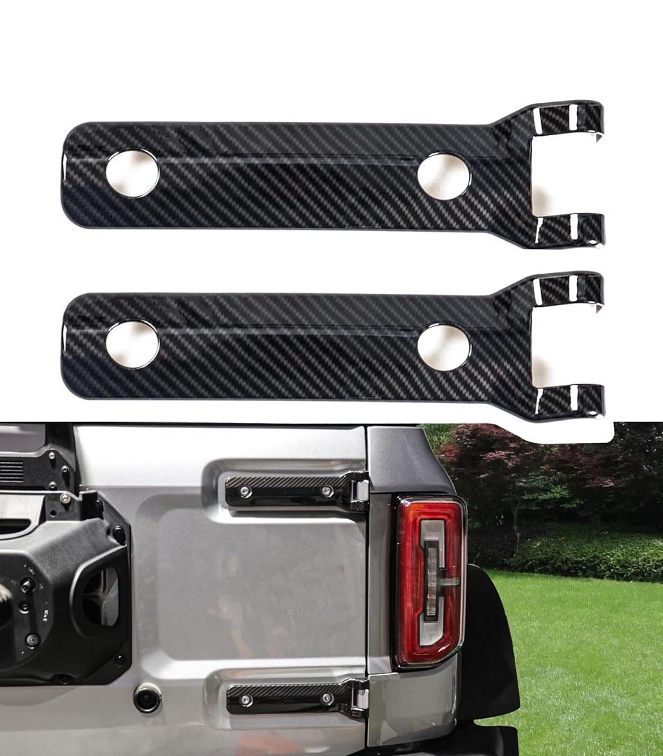 REAR DOOR TAILGATE HINGE COVER TRIM EXTERIOR ACCESSORIES DECORATION 21-24 FORD BRONCO 2DR/4DR SPARE TIRE BRACKET COVER 2 PIECE