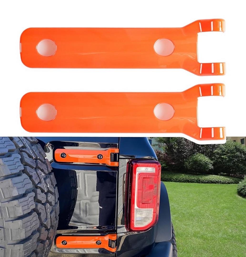 VA1V - REAR DOOR TAILGATE HINGE COVER TRIM EXTERIOR ACCESSORIES DECORATION FOR 21-24 FORD BRONCO 2DR / 4DR SPARE TIRE BRACKET COVER 2 PIECE ORANGE