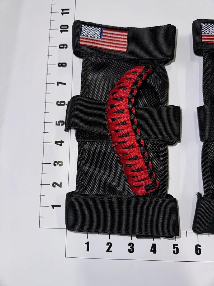 BESTAOO 2 X ROLL BAR GRAB HANDLES PARACORD GRIP HANDLE FOR JEEP WRANGLER YJ TJ JK JL & GLADIATOR JT 1955-2024 UTV ATV, FIT FOR 2 TO 4-INCH ROLL BARS, UPGRADE METAL BUCKLE RED