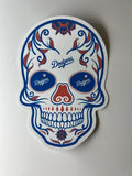 Dia De Los Muertos Dodgers Skull Blue Vinyl Sticker