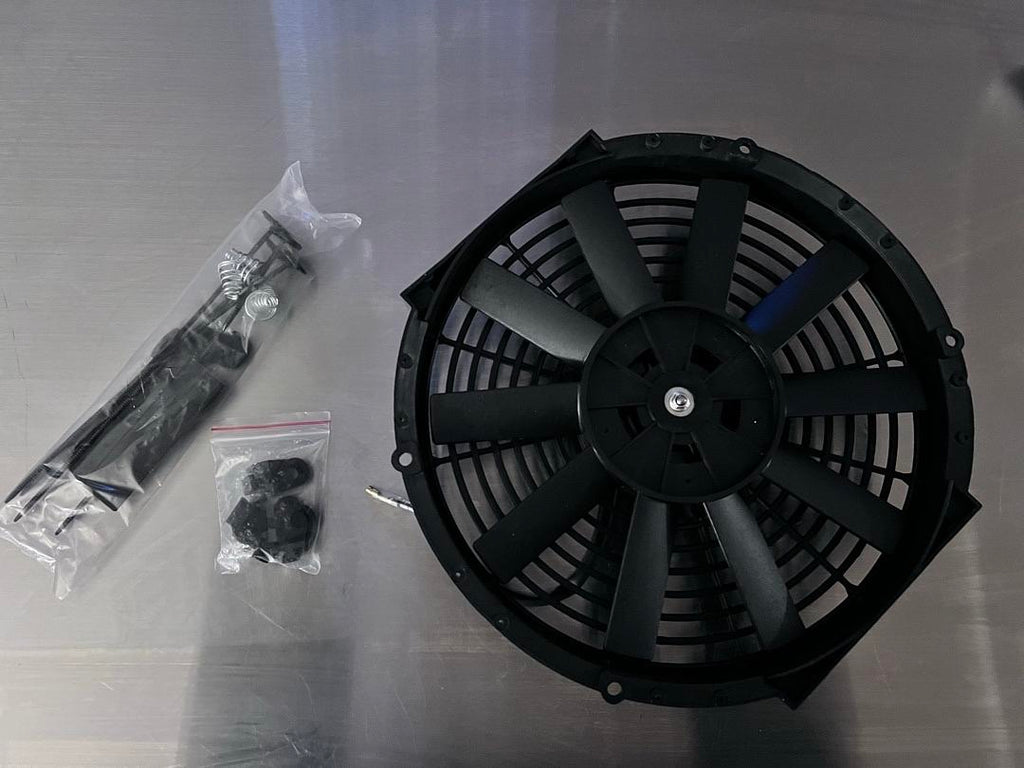 High Performance 12 inch Electric Cooling Slim Radiator Fan with Mount Kit, Black
