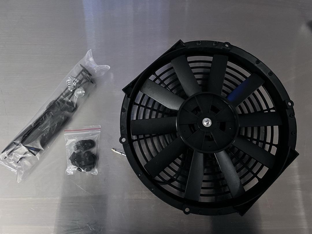 High Performance 12 inch Electric Cooling Slim Radiator Fan with Mount Kit, Black