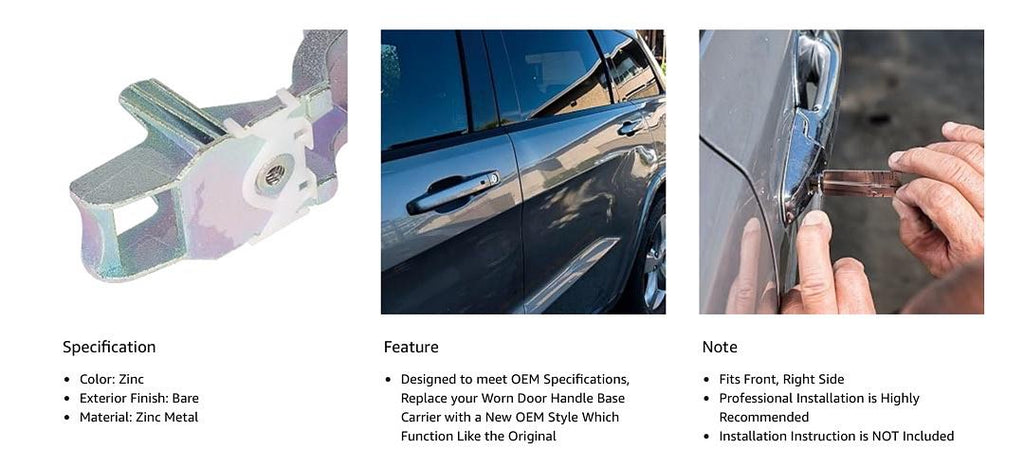 99-06 VOLKSWAGEN GOLF / 2007 GOLF CITY / 99-10 JETTA / 98-02 PASSAT , ZINC FRONT RIGHT SIDE OUTER DOOR HANDLE BASE COMPATIBLE WITH