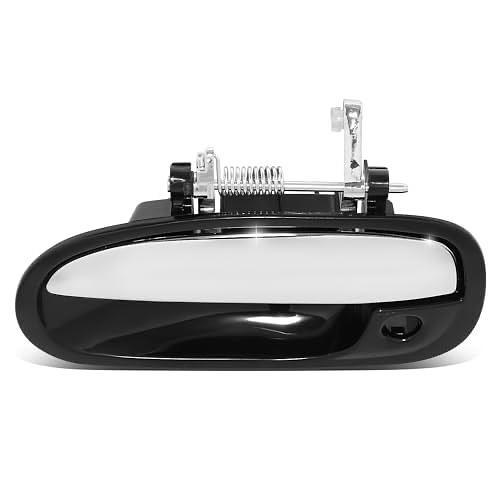 72180S01A01 FRONT LEFT OUTER DOOR HANDLE COMPATIBLE WITH 96-00 HONDA CIVIC SEDAN, W/KEY HOLE, BLACK/CHROME LEVER,
